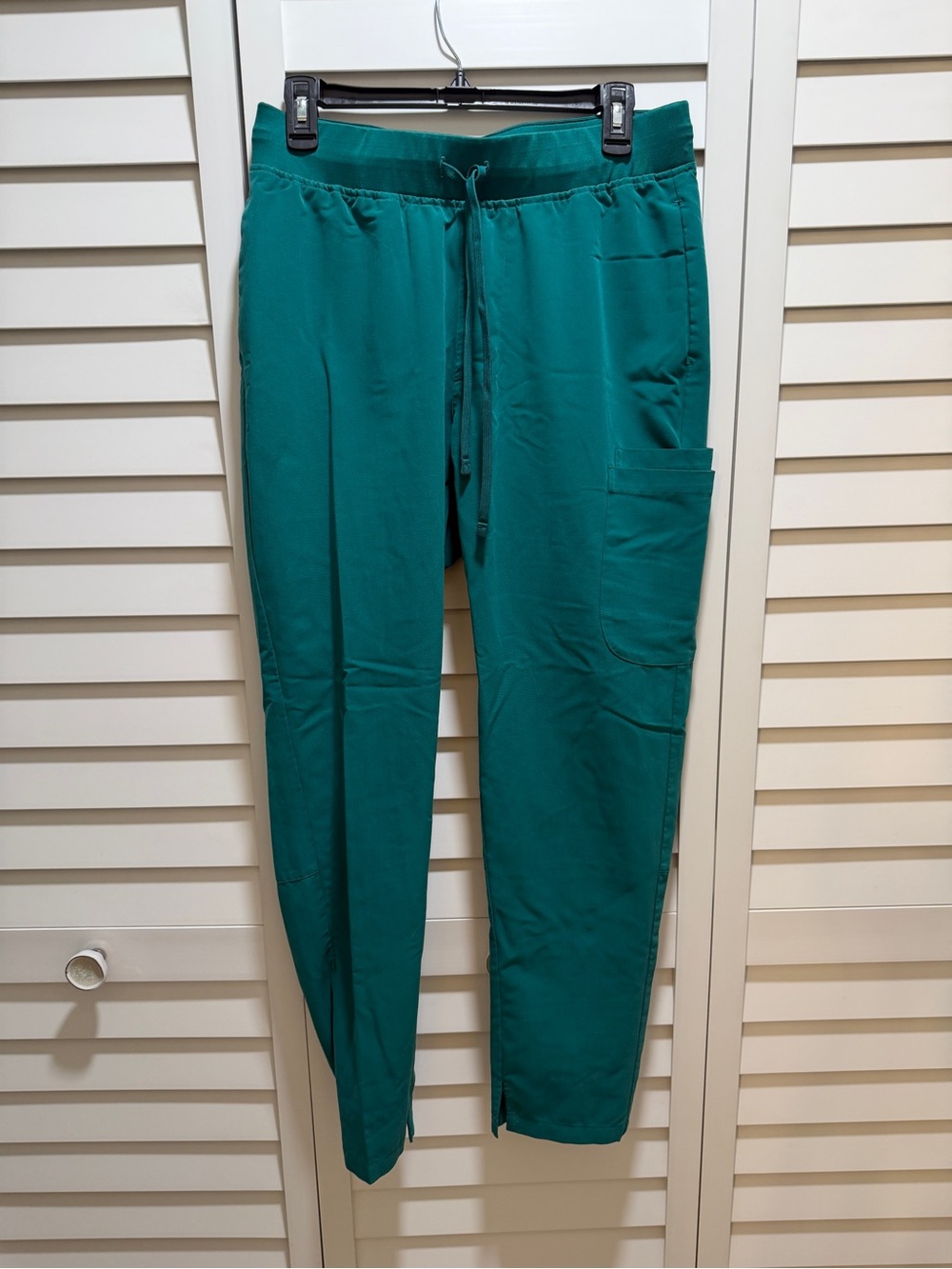 Green Straight-Leg Utility Pants with Drawstring Waist